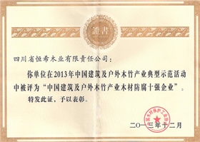 2013年木材防腐10強(qiáng)